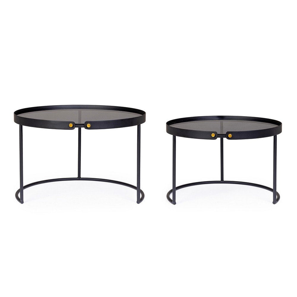 Tavolini Vetro Nero Moderni da Interno - DAMON