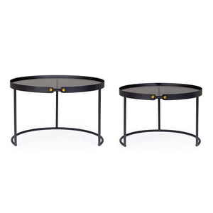 Tavolini Vetro Nero Moderni da Interno - DAMON