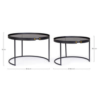 Tavolini Vetro Nero Moderni da Interno - DAMON