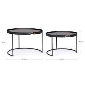 Tavolini Vetro Nero Moderni da Interno - DAMON