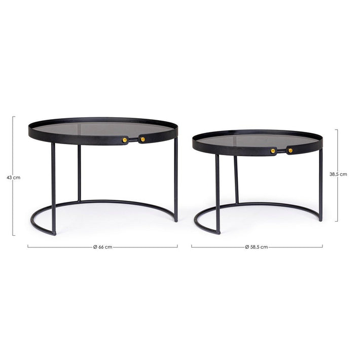 Tavolini Vetro Nero Moderni da Interno - DAMON