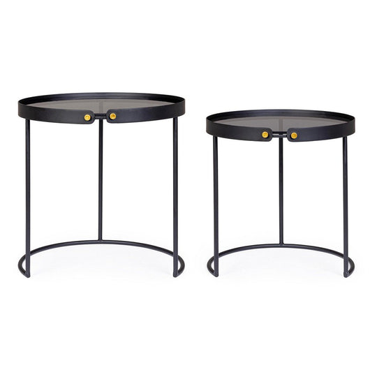 Tavolini Vetro Nero Moderni da Interno - DAMON