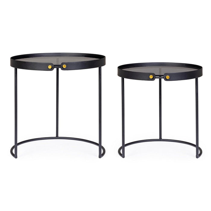 Tavolini Vetro Nero Moderni da Interno - DAMON