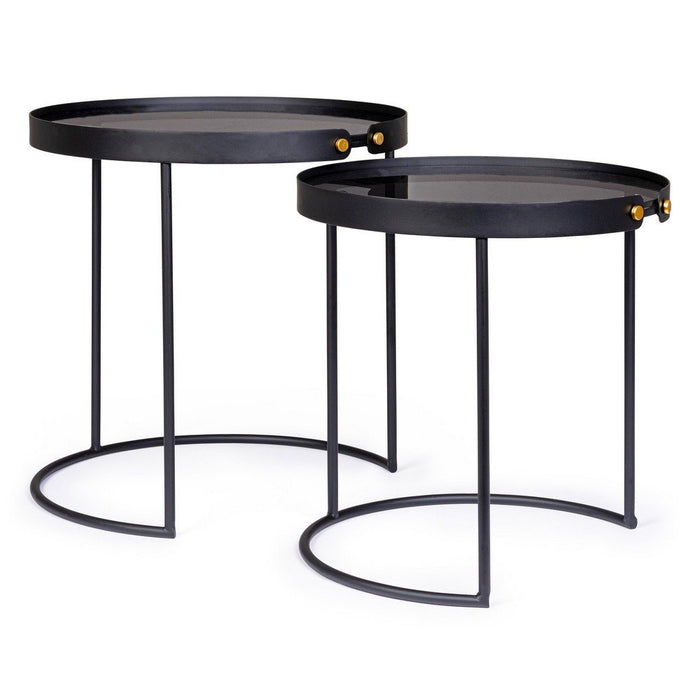 Tavolini Vetro Nero Moderni da Interno - DAMON