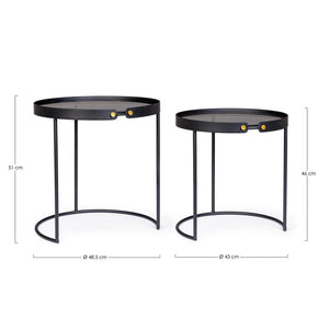 Tavolini Vetro Nero Moderni da Interno - DAMON