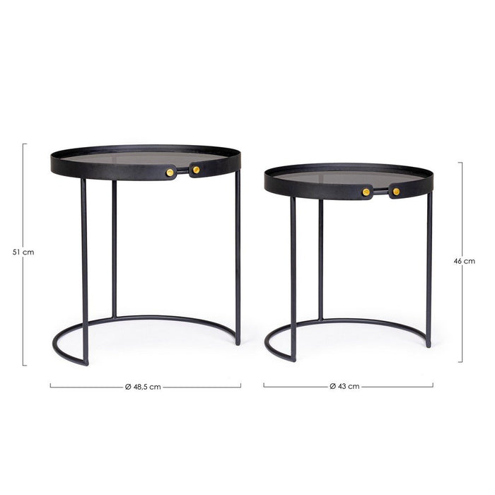 Tavolini Vetro Nero Moderni da Interno - DAMON