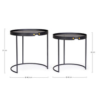 Tavolini Vetro Nero Moderni da Interno - DAMON