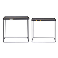 Tavolini Rettangolari Vetro Nero Moderni da Interno - DAMON