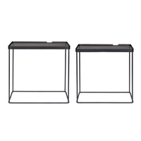 Tavolini Rettangolari Vetro Nero Moderni da Interno - DAMON