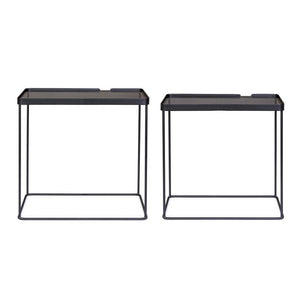 Tavolini Rettangolari Vetro Nero Moderni da Interno - DAMON