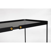 Tavolini Rettangolari Vetro Nero Moderni da Interno - DAMON