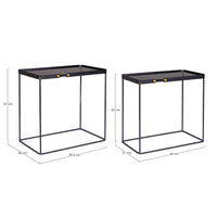 Tavolini Rettangolari Vetro Nero Moderni da Interno - DAMON