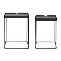 Tavolini in Vetro Nero Stile Moderno da Interno - DAMON