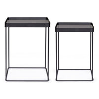 Tavolini in Vetro Nero Stile Moderno da Interno - DAMON