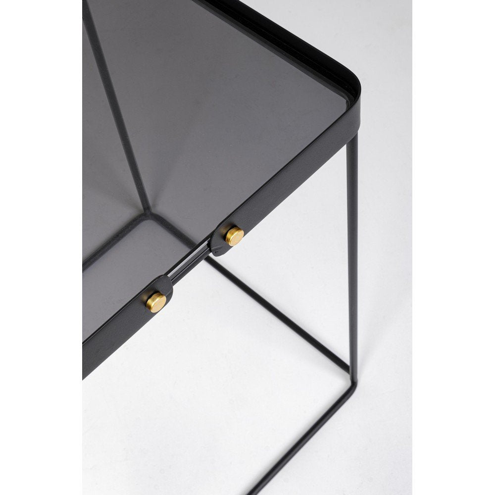 Tavolini in Vetro Nero Stile Moderno da Interno - DAMON