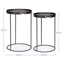 Tavolini in Vetro Nero Moderni da Interno - DAMON