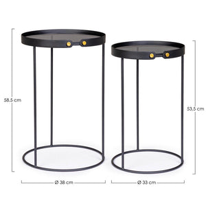 Tavolini in Vetro Nero Moderni da Interno - DAMON