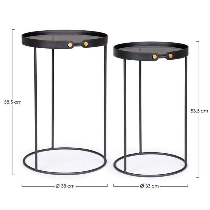 Tavolini in Vetro Nero Moderni da Interno - DAMON