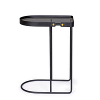 Set 2 Tavolini Vetro Nero Moderni da Interno 47x31 - DAMON