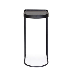 Set 2 Tavolini Vetro Nero Moderni da Interno 47x31 - DAMON
