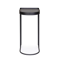 Set 2 Tavolini Vetro Nero Moderni da Interno 47x31 - DAMON