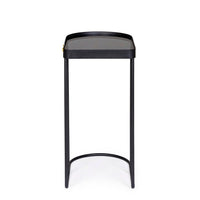 Set 2 Tavolini Vetro Nero Moderni da Interno 47x31 - DAMON