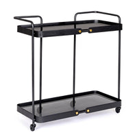 Carrello Vetro Nero Stile Industriale da Interno - DAMON