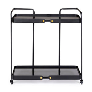 Carrello Vetro Nero Stile Industriale da Interno - DAMON