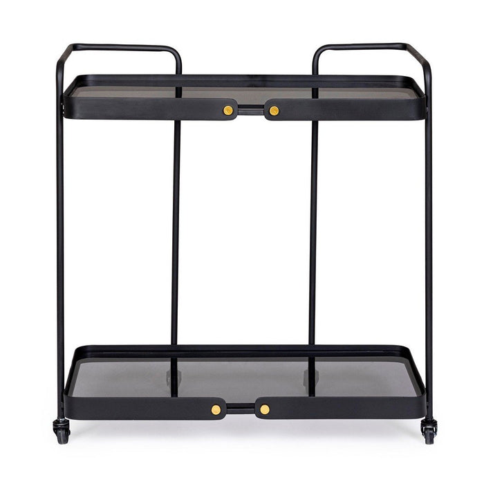 Carrello Vetro Nero Stile Industriale da Interno - DAMON
