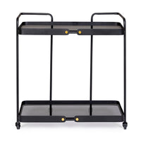 Carrello Vetro Nero Stile Industriale da Interno - DAMON