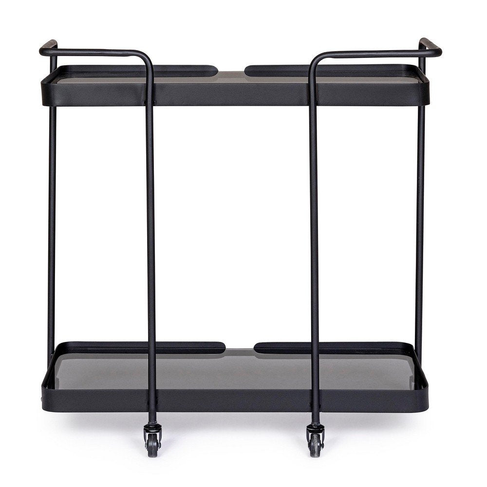 Carrello Vetro Nero Stile Industriale da Interno - DAMON