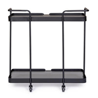 Carrello Vetro Nero Stile Industriale da Interno - DAMON