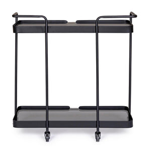 Carrello Vetro Nero Stile Industriale da Interno - DAMON