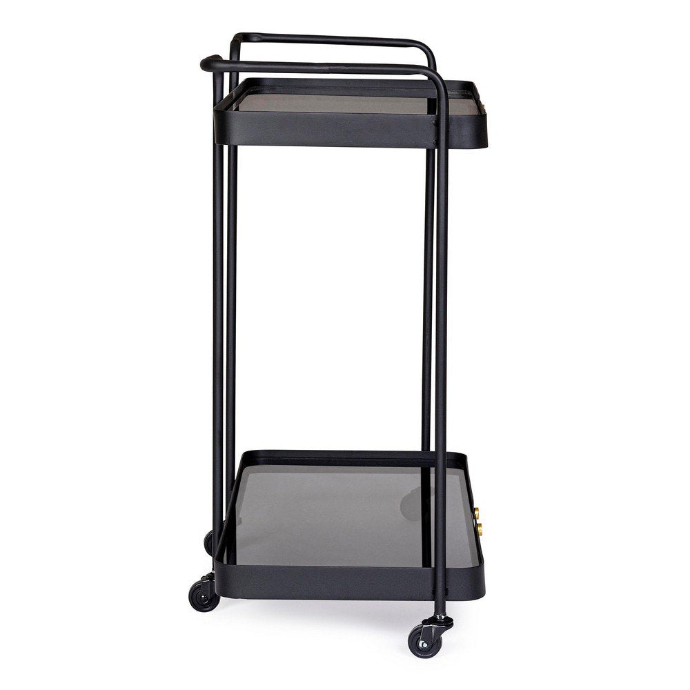 Carrello Vetro Nero Stile Industriale da Interno - DAMON