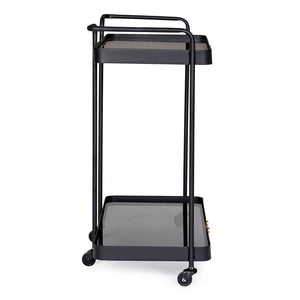 Carrello Vetro Nero Stile Industriale da Interno - DAMON