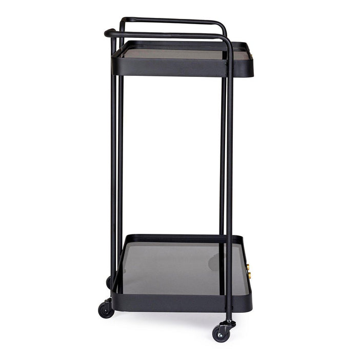 Carrello Vetro Nero Stile Industriale da Interno - DAMON