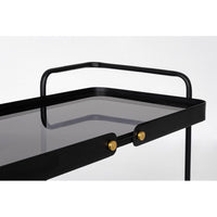 Carrello Vetro Nero Stile Industriale da Interno - DAMON