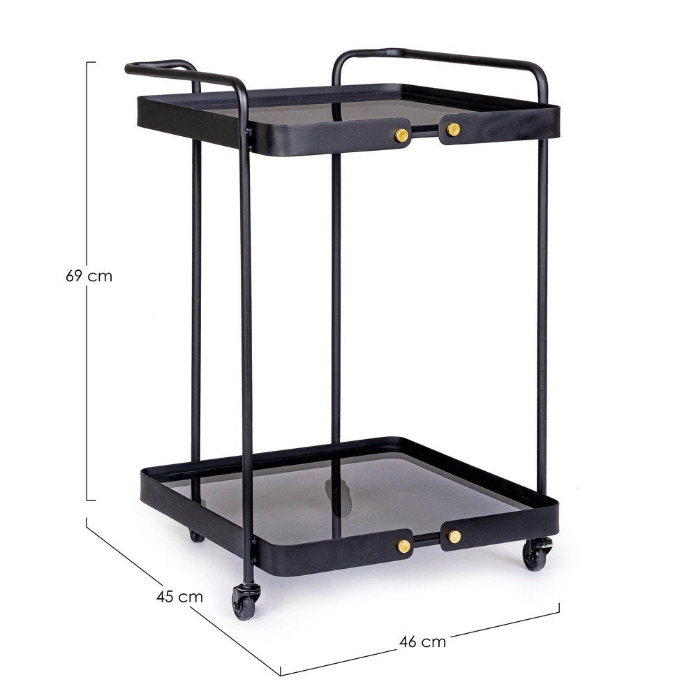 Carrello Vetro Nero Industriale da Interno - DAMON
