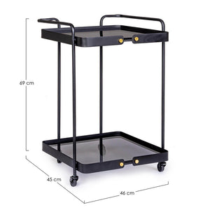 Carrello Vetro Nero Industriale da Interno - DAMON