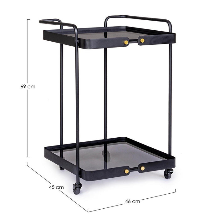 Carrello Vetro Nero Industriale da Interno - DAMON