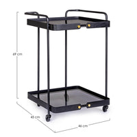 Carrello Vetro Nero Industriale da Interno - DAMON