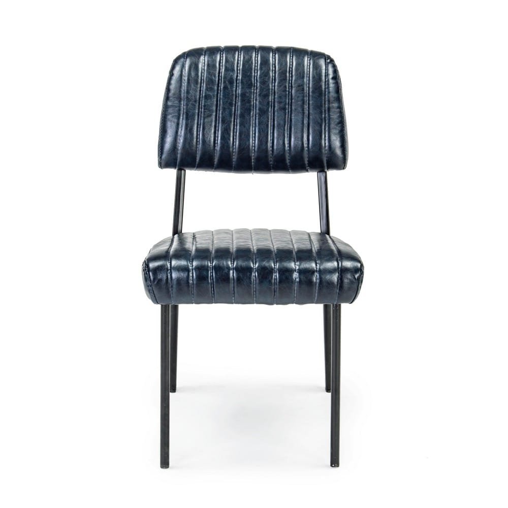 Set 2 Sedie Vintage Poliestere Blu Industrial da Interno - DAISY