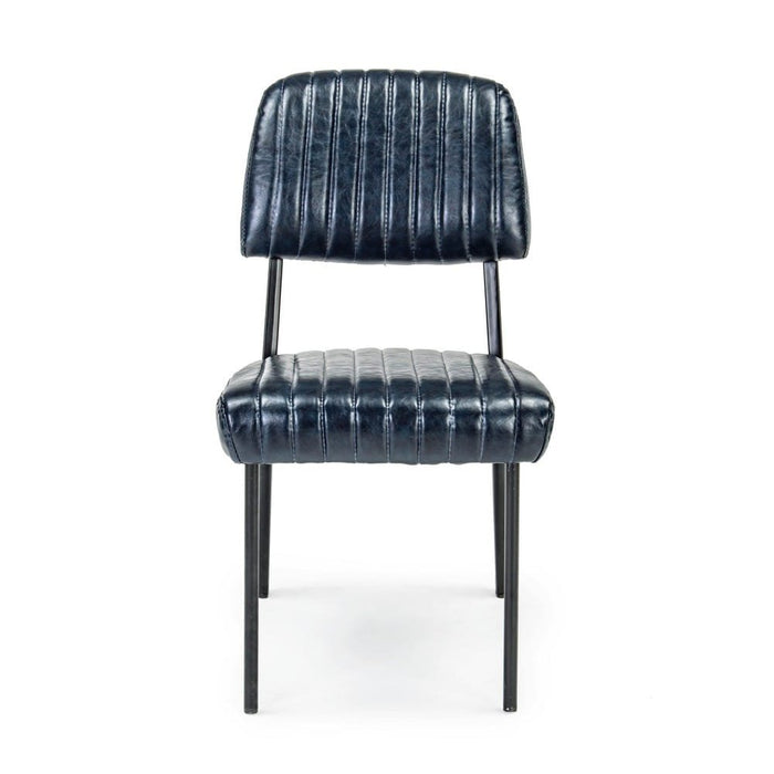 Set 2 Sedie Vintage Poliestere Blu Industrial da Interno - DAISY