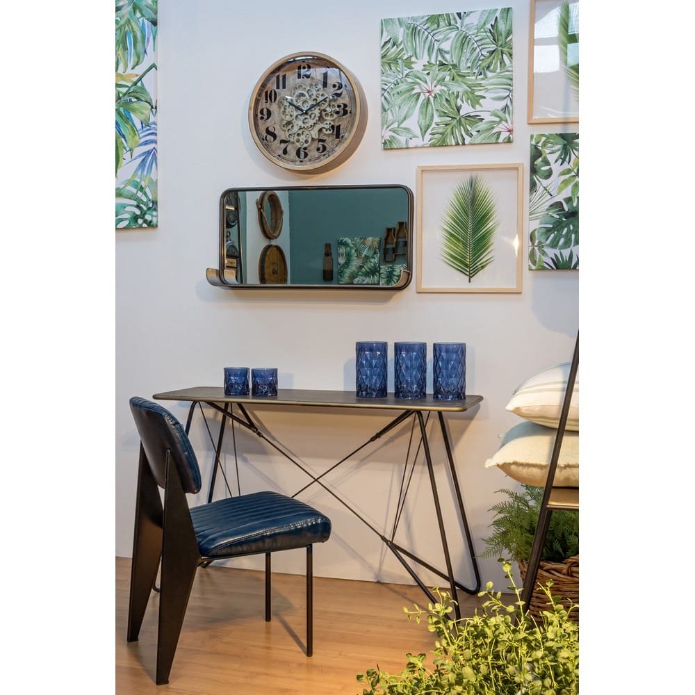 Set 2 Sedie Vintage Poliestere Blu Industrial da Interno - DAISY