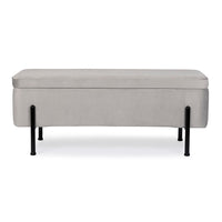 Panca Contenitore Velluto Grigio Moderno da Interno - DAHLIA