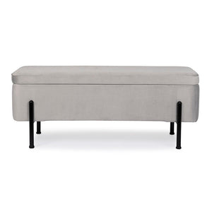 Panca Contenitore Velluto Grigio Moderno da Interno - DAHLIA