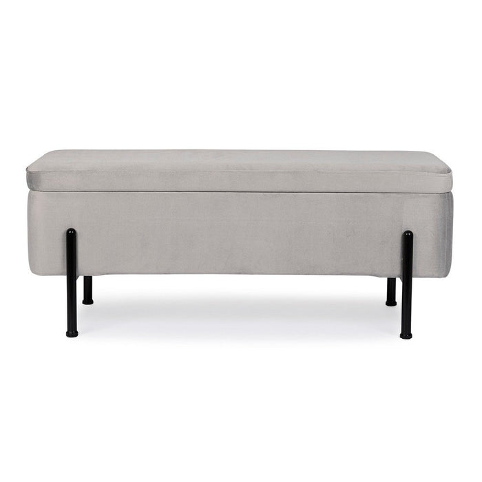 Panca Contenitore Velluto Grigio Moderno da Interno - DAHLIA