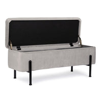 Panca Contenitore Velluto Grigio Moderno da Interno - DAHLIA