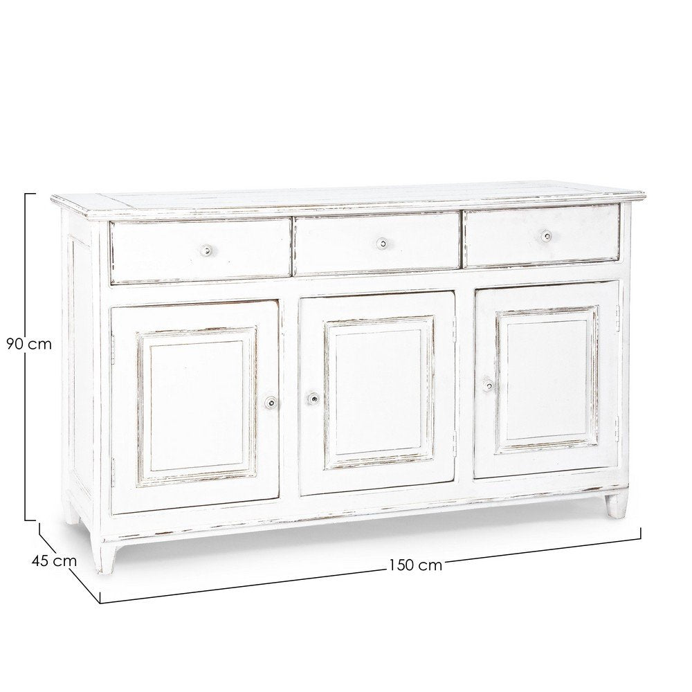 Credenza Legno Bianco Rustico da Interno - CORINNE