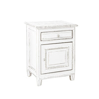 Comodino Legno Bianco Rustico da Interno - CORINNE